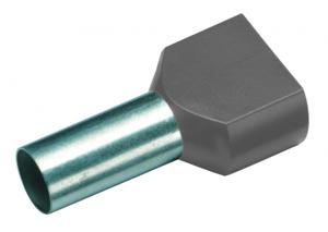 Cimco 18 2416 Dubbele adereindhulzen 2.5 mm² Deels geïsoleerd Grijs 100 stuk(s)