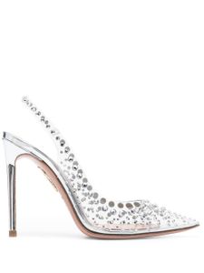 Aquazzura escarpins Starburst 105 mm à ornements en cristal - Argent