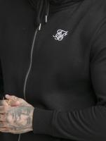 Sik Silk / Sweatvest Zip Through Funnel Neck in zwart