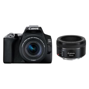 Canon EOS 250D DSLR Zwart + 18-55mm + 50mm f/1.8 STM