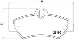 Remmenset, remschijf BREMBO, Remschijftype: Massief, Inbouwplaats: Achteras: , u.a. für Mercedes-Benz, VW