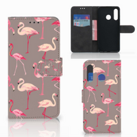 Huawei P30 Lite (2020) Telefoonhoesje met Pasjes Flamingo - thumbnail