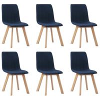 vidaXL Eetkamerstoelen 6 st stof blauw