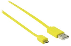 Valueline 1m, USB 2.0 A - Micro B USB-kabel USB A Micro-USB B Geel