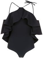 Amir Slama ruffled swimsuit - Noir - thumbnail