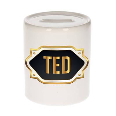 Ted naam / voornaam kado spaarpot met embleem - Naam spaarpotten Ted naam / voornaam kado spaarpot met embleem - Naam spaarpotten
