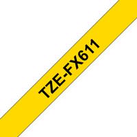 Brother TZe-FX611 Labeltape flexibel Tapekleur: Geel Tekstkleur: Zwart 6 mm 8 m - thumbnail