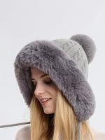 Simple Fur Ball Plus Velvet Warm Hat