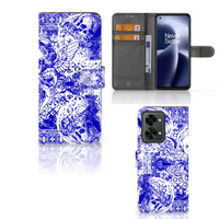 Telefoonhoesje met Naam OnePlus Nord 2T Angel Skull Blauw