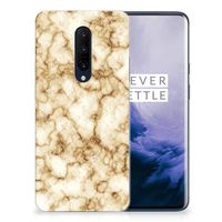 OnePlus 7 Pro TPU Siliconen Hoesje Marmer Goud - thumbnail