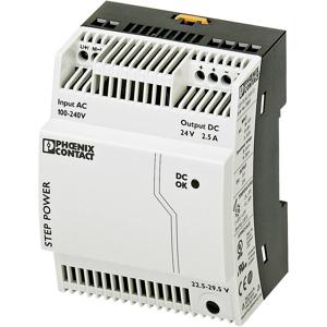 Phoenix Contact STEP-PS/1AC/24DC/2.5 DIN-rail netvoeding 24 V/DC 2.75 A 60 W Aantal uitgangen: 1 x Inhoud: 1 stuk(s)