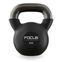 Kettlebell - Focus Fitness Vinyl - 20 kg - Zwart