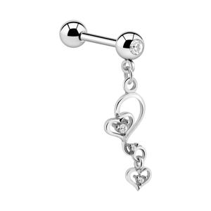 Jeweled Barbell with Charm Chirurgisch staal 316L / Belegde messing Barbells