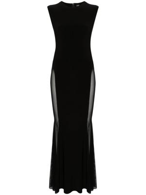 Norma Kamali Maxi-jurk met doorzichtige vlakken - Zwart