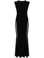 Norma Kamali Maxi-jurk met doorzichtige vlakken - Zwart