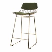 HKliving comfort kit fluweel groen voor barkruk