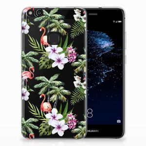 Huawei P10 Lite TPU Hoesje Flamingo Palms