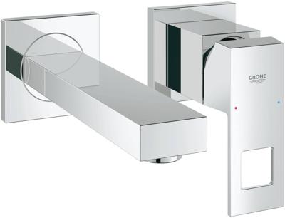 Grohe Eurocube afdekset voor 2-gats wandkraan 17 cm Chroom Grohe Eurocube afdekset voor 2-gats wandkraan 17 cm Chroom