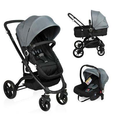Little World 3-in-1 Kinderwagen City Walker grijs en zwart Little World 3-in-1 Kinderwagen City Walker grijs en zwart