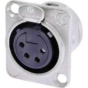 Neutrik NC4FD-L-1 XLR-connector Flensbus, contacten recht Aantal polen: 4 Zilver 1 stuk(s)