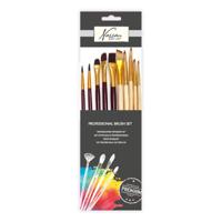 Professionele schilder penselen - 10x - Penselen/kwasten - voor olie/acryl/aquarel verf   -