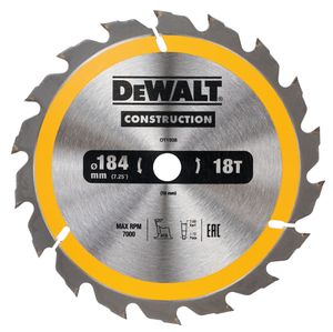 DeWalt Accessoires Cirkelzaagblad 184x16x18t, positief 20°, kerf 2,6mm - DT1938-QZ