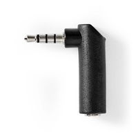 Nedis Stereo-Audioadapter | 3,5 mm Male | 3,5 mm Female | 90° Gehoekt | 1 stuks - CAGB22980BK CAGB22980BK