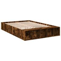 vidaXL Bedframe bewerkt hout gerookt eikenkleurig 120x190 cm, bed, bed ombouw, boxspring, bedbodem, slaapkamermeubel, 2 persoonsbed, tweepersoonsbed