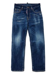 DSQUARED2 KIDS jean droit à effet usé - Bleu