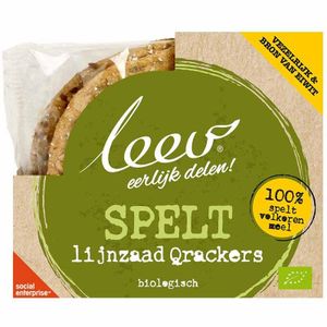 Leev Spelt qrackers volkoren & lijnzaad bio (175 gr)