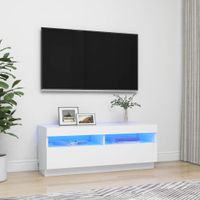 Tv-meubel met LED-verlichting 100x35x40 cm wit - thumbnail