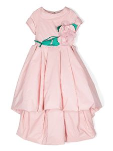 MARCHESA KIDS COUTURE robe longue à appliques fleurs - Rose