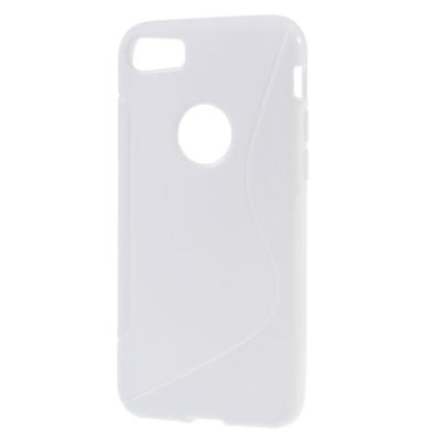 Shop4 - iPhone SE (2020) Hoesje - Zachte Back Case S Shape Wit