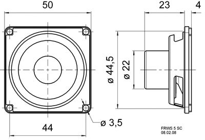 Visaton FRWS 5 SC - 8 Ohm 2 inch 5 cm Breedband-luidspreker 4 W 8 Ω Zwart Magnetisch afgeschermd