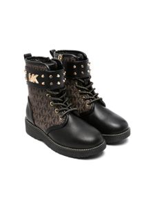 Michael Kors Kids bottines lacées à motif monogrammé - Noir