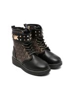 Michael Kors Kids bottines lacées à motif monogrammé - Noir - thumbnail