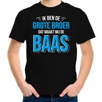 Grote broer de baas cadeau t-shirt zwart jongens / kinderen XL (158-164)  -