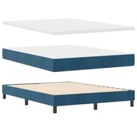 vidaXL Boxspringbed met Matras Donkerblauw 140x200 cm Fluweel