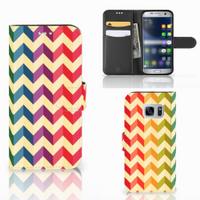 Samsung Galaxy S7 Telefoon Hoesje Zigzag Multi Color