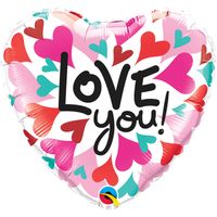 Folieballon Hartjes &apos;Love You!&apos; - 45cm - thumbnail