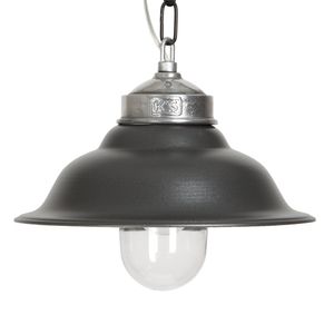 Hanglamp aan ketting Porto Fino aluminium met antraciet deksel