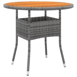 Tuintafel 80x75 cm acaciahout en poly rattan grijs