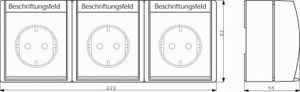 Busch-Jaeger 2300/3 EW-54 Ocean (opbouw) Wandcontactdoos drievoudig spatwaterdicht Wit