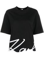 Karl Lagerfeld t-shirt Signature Hem - Noir