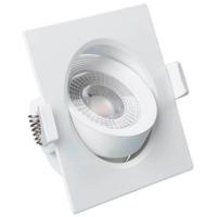 LED Spot - Inbouwspot - Facto Niron - 7W - Natuurlijk Wit 4000K - Mat Wit - Vierkant - Kantelbaar
