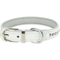 Trixie halsband voor hond active comfort met strass steen leer lichtblauw 20-24x1,2 cm