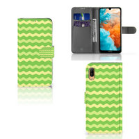 Huawei Y6 (2019) Telefoon Hoesje Waves Green - thumbnail