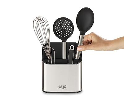 Joseph Joseph Surface - Hoge capaciteit roestvrij staal Utensil Pot Caddy met anti-slip voeten en verdelers, vingerafdruk-proof Utensils en Gadgets houder - Grijs