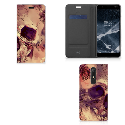 Mobiel BookCase Nokia 5.1 (2018) Skullhead Mobiel BookCase Nokia 5.1 (2018) Skullhead