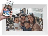 DENVER PFF-1024WHITE Digitale fotolijst met wifi, 25,6 cm (10,1 inch), timer, fotosoftware voor het verzenden van foto's van de mobiele app naar de lijst, resolutie: 1280 x 800